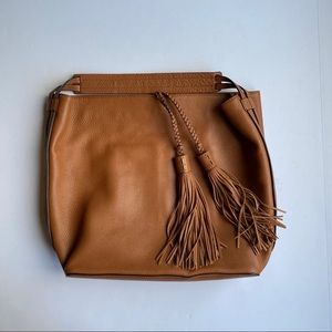 Rebecca Minkoff Tan Leather Hobo Bag with Tassels